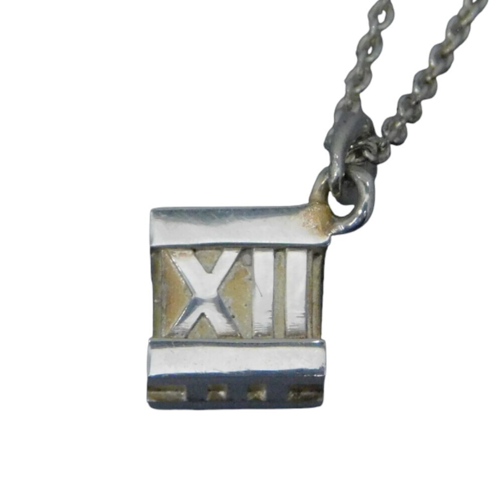 TIFFANY Co Atlas Cube Necklace Silver Bag charming pendant